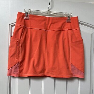 Womens Athleta Neon Orange/ Pink Skort Skirt Pockets Sz Small • 23.99€