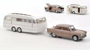 Norev PEUGEOT 404 1965 BROWN METALLIC WITH CARAVAN HENON 1:18 - Foto 1 di 1