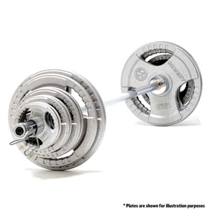 Olympic Barbel 6ft Solid Steel Weight Training Bar Spring Clip Collars MARCY - Picture 1 of 7