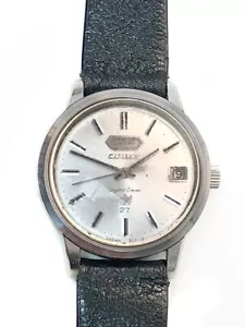 VINTAGE CITIZEN CRYSTAL SEVEN 5201 MENS AUTOMATIC 33 JEWEL DAY DATE WATCH JAPAN - Picture 1 of 8