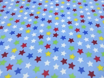 Stoff Baumwolle Jersey Sterne blau multicolor Kinderstoff Kleiderstoff - Bild 1 von 4