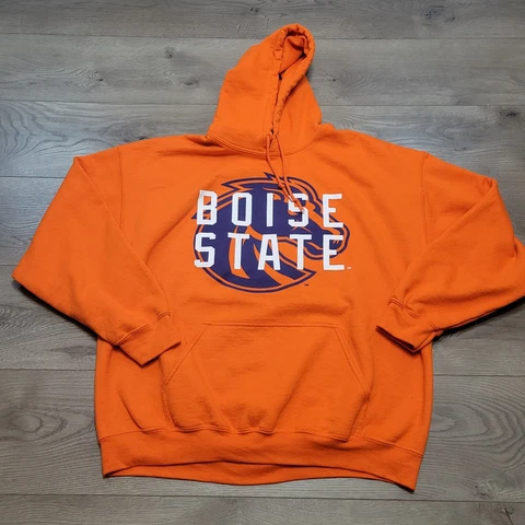 BOISE STATE University Broncos Hoodie Mens Extra Large Orange Sweatshirt Cover