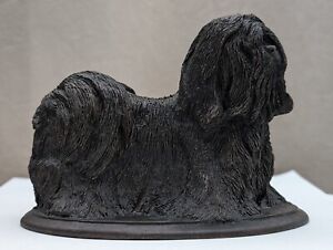 Lhasa Apso Shih Tzu Maltese Yorkie Terrier C. Baldwin 79 Bronze Dog Figurine