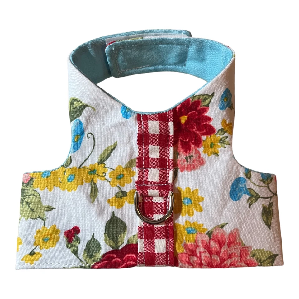Handmade Dog Harness Vest Bow Pioneer Fabric flowers XS - 3012 - Image 1 of 1