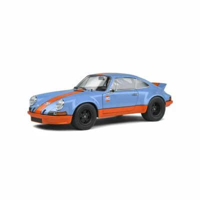1/18 Porsche 911 RSR Gulf 1973 Light Blue Orange Model Car by Solido S1801115 - Image 1 of 4
