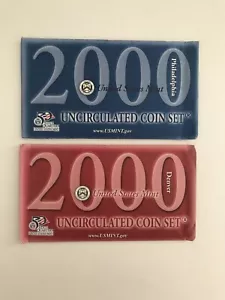 Two 2000 US Mint Uncirculated Coin Sets, Philadelphia & Denver, 20 Coins - Picture 1 of 12
