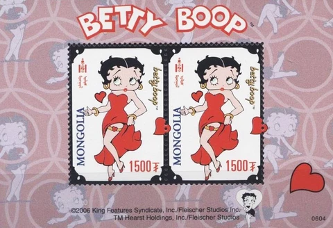 Mongolia #MiBl369 MNH S/S 2007 Betty Boop Heart Garter Belt [2625V YTBF327] Cover