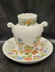 Aynsley Bone China Cottage Garden Miniature Bud Vase 3.5” and under plate - Picture 1 of 12