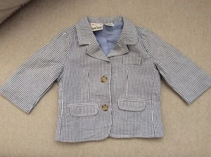 Hooray by Cynthia Rowell Gray Blue + White 6-9 mos Boys Jacket, Lined! New! - Picture 1 of 4