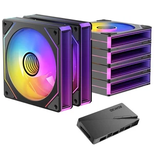 6 Pack RGB Fans, Infinity Mirror, Cable Connector 3 Pin 5V Addressable RGB Fans - Afbeelding 1 van 10