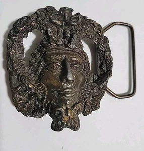 Hebilla de cinturón hombre verde - Bergamota latón funciona - Dios romano D-180 limitado - De colección  - Imagen 1 de 8