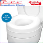 Raised Toilet Seat Riser That Fits Most Standard (Round) Slip Resistant Comfort