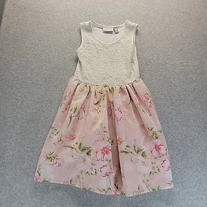 The Children's Place Girl's Dress Medium 7/8 Pink Floral Sleeveless Party Dress - Picture 1 of 8