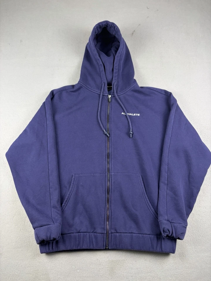 Толстовка с капюшоном мужская Alphalete размер большой синий на молнии для активных тренировок в тренажерном зале - Изображение 1 из 4