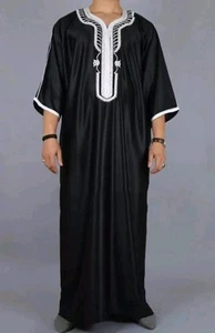 Islamic Men Thobe Jubba For Eid Prayer Black 3 Xl - Picture 1 of 1
