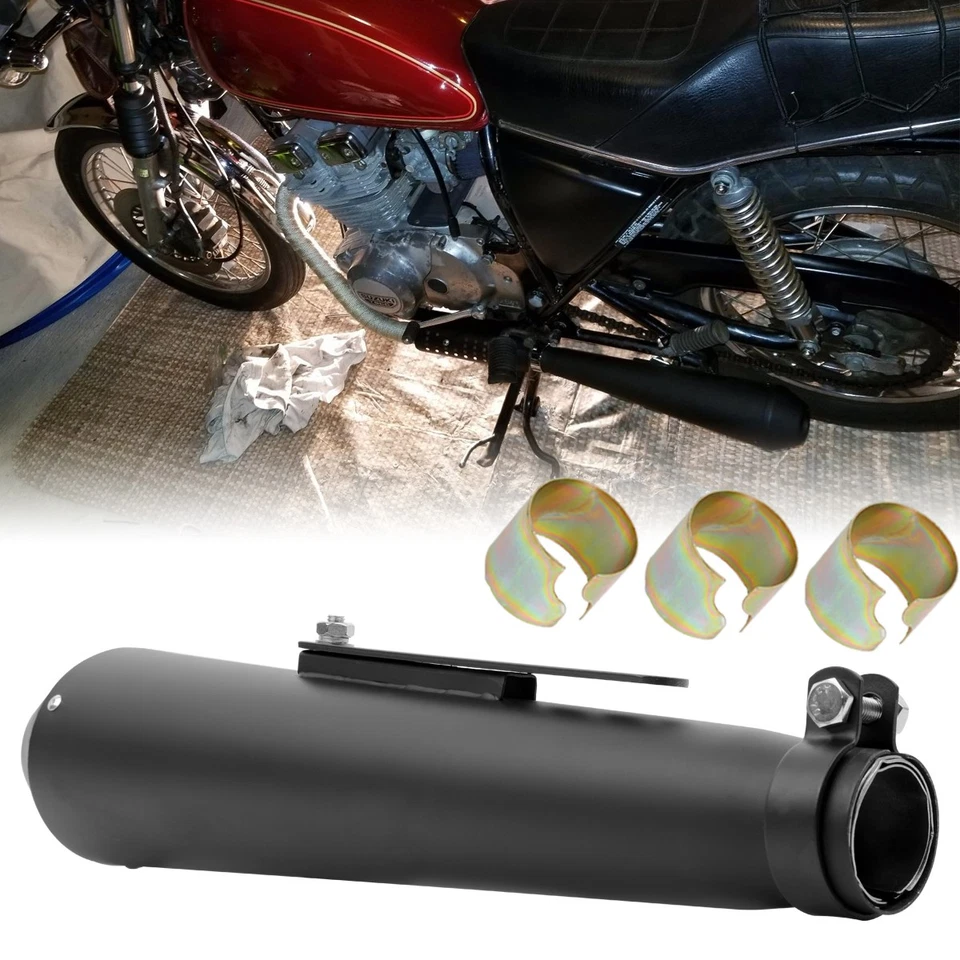 Silenciador de escape negro entrada tubo 1,5"-2" para Suzuki GN125 GN250 GN400 Foto 1 de 4