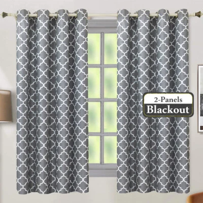 2 Paneles 52 x 63" Gris Lava Oscurecimiento Habitación Meridiano Ventana Cortinas y Cortina Foto 1 de 4