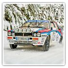 2 X Square Stickers 75 Cm   Vintage Rally Race Car Sports Cool Gift 12717