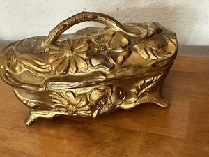 Antico cofanetto decorato floreale francese scatola presentazione gioielli fondo di magazzino! - Foto 1 di 23