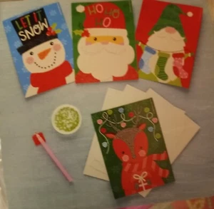 12 DIY Diamond Painting Christmas Post Cards Greeting 5D Embroidery Complete Kit - Picture 1 of 3
