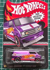HOT WHEELS 2020 COLLECTOR MAIL-IN PROMO CUSTOM '77 DODGE VAN REAL RIDERS! - Picture 1 of 5