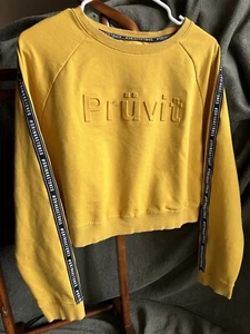 Gelb Crop Prüvit Sweatshirt GRÖSSE LARGE - Bild 1 von 5