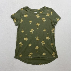 Old Navy Softest Tee Girls Size M (8) Short Sleeve Green Palm Trees - Picture 1 of 9