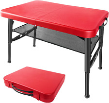 Camp Table, Beach Table, Height Adjustable Small Folding Table, Portable Tabl...