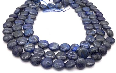 11mm Natural Coin Lapis Lazuli Gemstone beads Stone Jewelry Supplies - Image 1 of 4