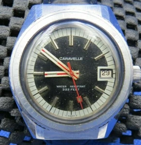 Vintage 1976 Bulova Caravelle Diver EXCELLENT Dial BEAUTIFUL Patina,All SS Case - Picture 1 of 9
