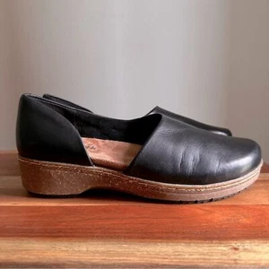 Softwalk Addie schwarze Leder D'Orsay Slipper Clogs Schuhe Damengröße 9,5 neu ohne Etikett - Bild 1 von 15