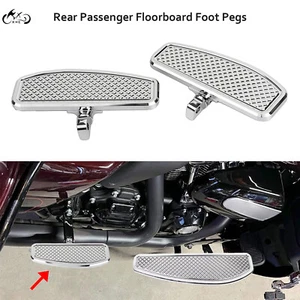 Rear Passenger Foot Pegs Floorboard Chrome Pedals Rest For Harley Touring Glide - Picture 1 of 20