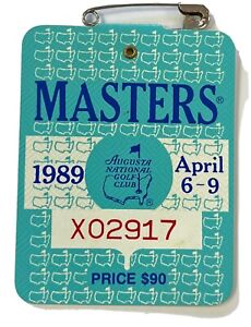 1989 Masters Badge, Augusta National Golf Club, PGA, Nick Faldo, Nice