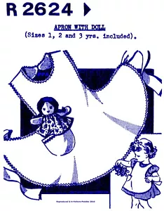 Patrón DELANTAL para niña con muñeca ~1-2-3 pedido por correo 2624 - Imagen 1 de 4