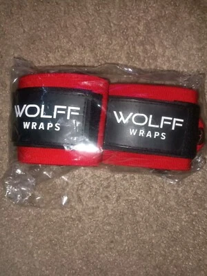 WOLFF WRAPS- ELITE- WEIGHT TRAINING WRIST WRAPS -RED- NEW-24 "-LEVEL 3 - Image 1 of 4