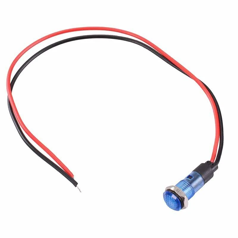 SWITCH ELECTRONICS Blue LED Prewired 8mm Panel Indicator 220V