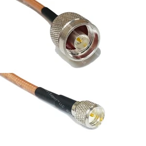 USA-CA RG142 N MALE to MINI UHF MALE Coaxial RF Pigtail Cable - Picture 1 of 1