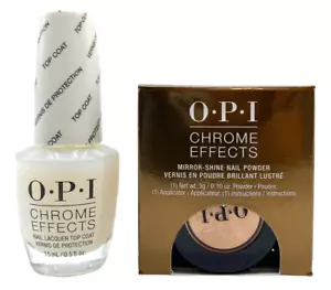 OPI Chrome Effects Set Bronzed By The Sun Nail Powder + Nail Lacquer Top Coat - Picture 1 of 1