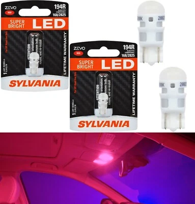 Sylvania ZEVO LED Light 194 Red Two Bulbs Interior Dome Replacement Upgrade Lamp - Image 1 of 4