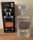 Circleglass CG Royal Whiskey Decanter Clear Glass 26 oz Removable Letter L Gift