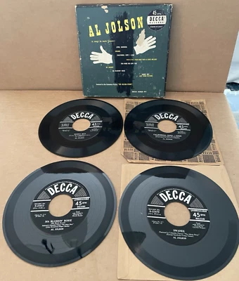 DECCA Record 45 rpm Al Jolson Box Set 4pcs Album No. 9-9 - Image 1 of 4