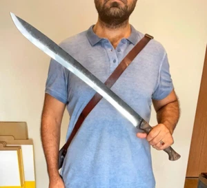 Jagdmesser LKW Kohlenstoffstahl und Walnussholzgriff - Schmiedmachet - Bild 1 von 3