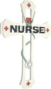 Nurse Themed Wall Cross w/Stethoscope Religious Gift, 12.25 Inches - Picture 1 of 5