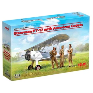 Kit de avión modelo plástico ICM 32051 1:32 Stearman PT-17 con American Cadets - Imagen 1 de 13