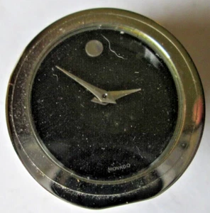 VINTAGE MOVADO THE ART OF TIME ANALOG QUARTZ MINIATURE DESK CLOCK,  WORKING USED - Picture 1 of 4