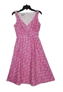 Vestido Maggy London Mujer Rosa Cuello en V Ajuste Acampanado Carrera Formal Pin Up Sin Mangas 10 - Imagen 1 de 10