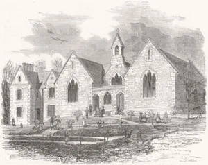 CHANNEL ISLES. New Central Schools, Jersey 1858 old antique print picture - Picture 1 of 1