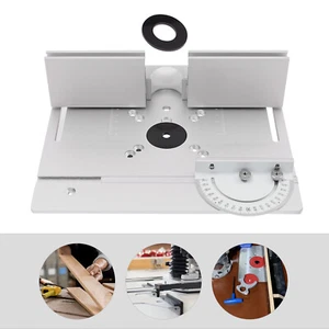 Placa de inserción de mesa enrutadora bancos de trabajo de madera sierra ingleteadora de aluminio valla plateada - Imagen 1 de 18