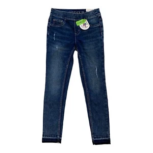 Justice Jeans Girls Youth 10 Blue Repreve Leggings Distressed Stretch Cotton New - Picture 1 of 8