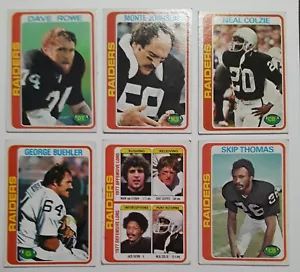 Lotto di carte calcio vintage 1978 Topps Oakland Raiders (6 ct) - Foto 1 di 3